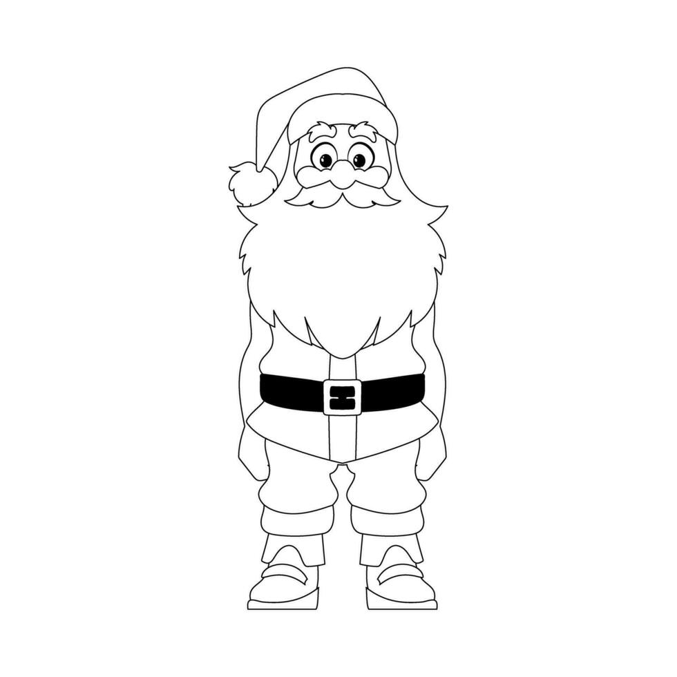 Kind and sweet Santa Claus, the main character of the New Year holidays. Coloring style vector