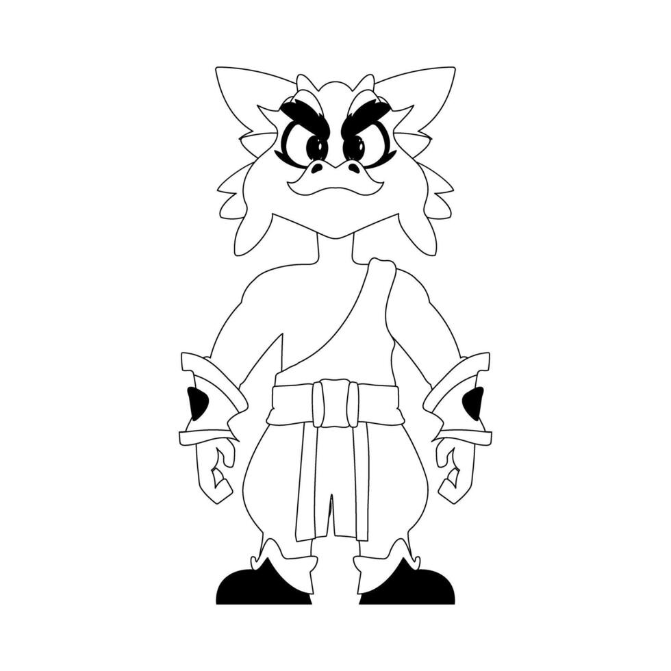 A cartoon character with a black and white background vector