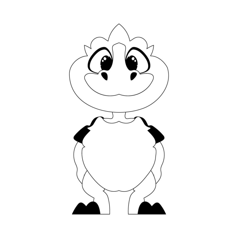 Fabulous, interesting and funny dinosaur. Coloring style vector