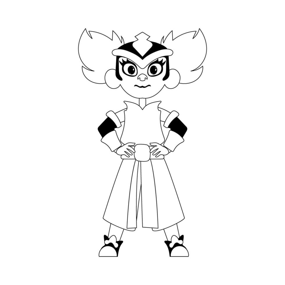 A cartoon character in a dress with a big head vector