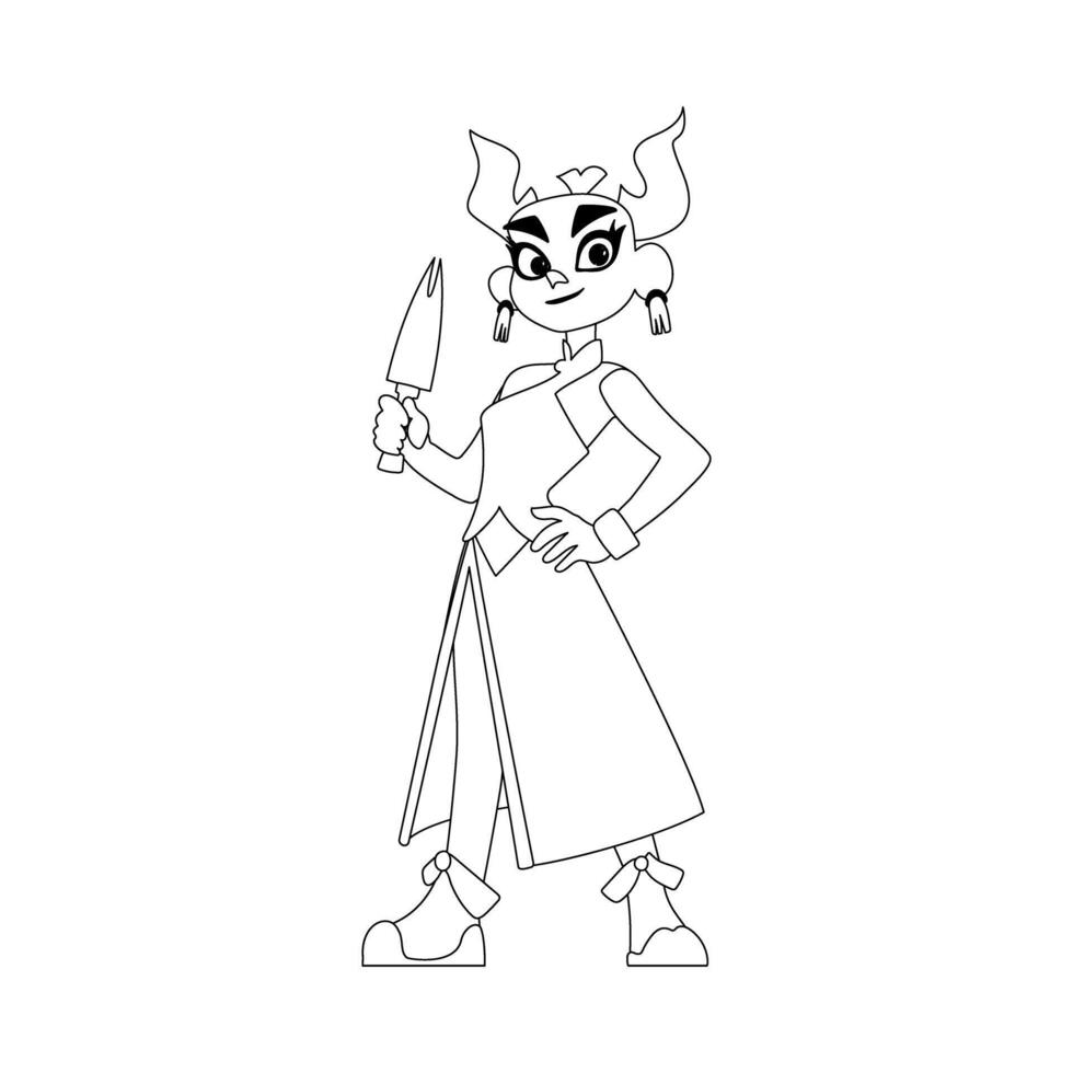A cartoon character holding a knife vector