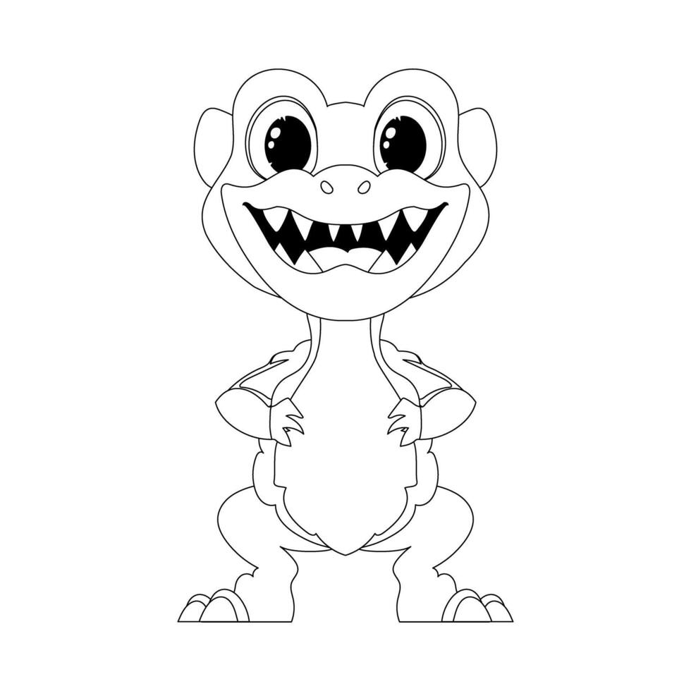 Fabulous, interesting and funny dinosaur. Coloring style vector