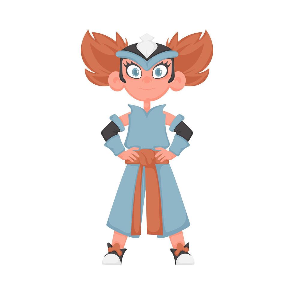 A cartoon character with red hair and blue eyes vector