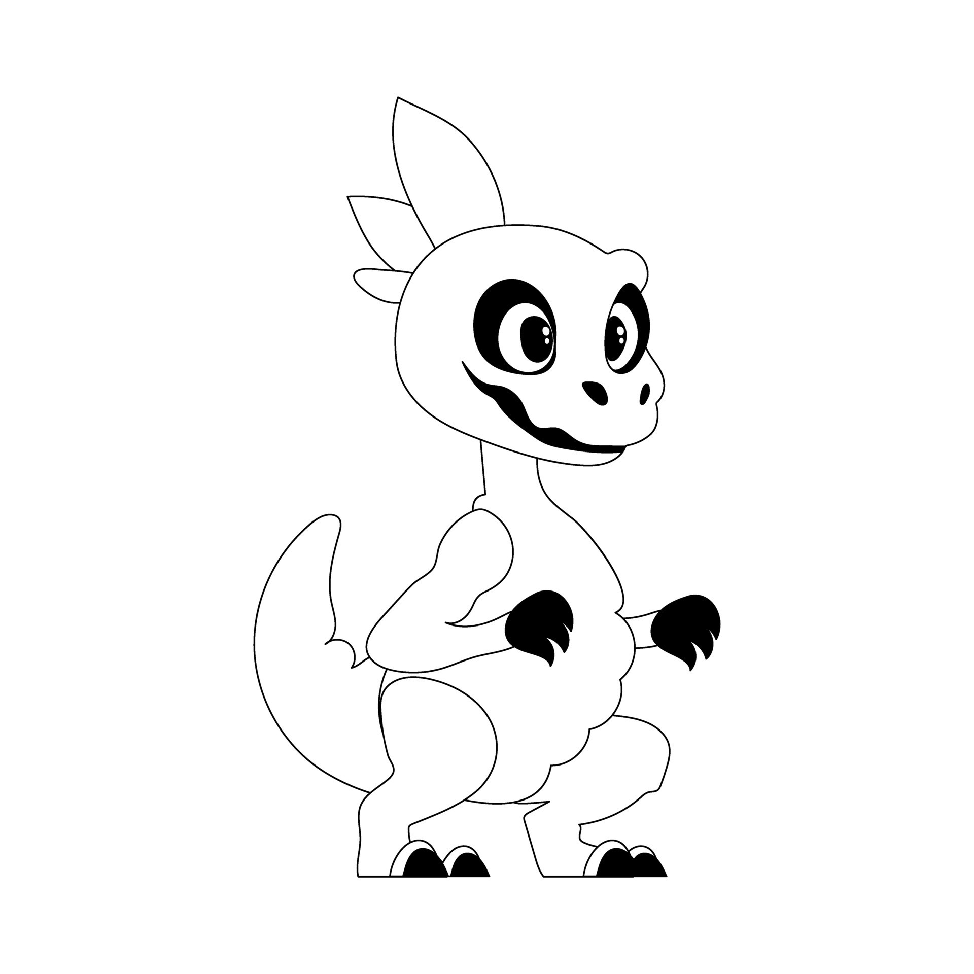 Fabulous, interesting and funny dinosaur. Coloring style 33216634