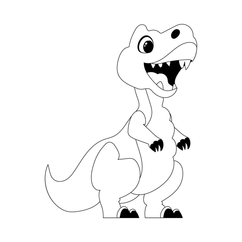Fabulous, interesting and funny dinosaur. Coloring style vector