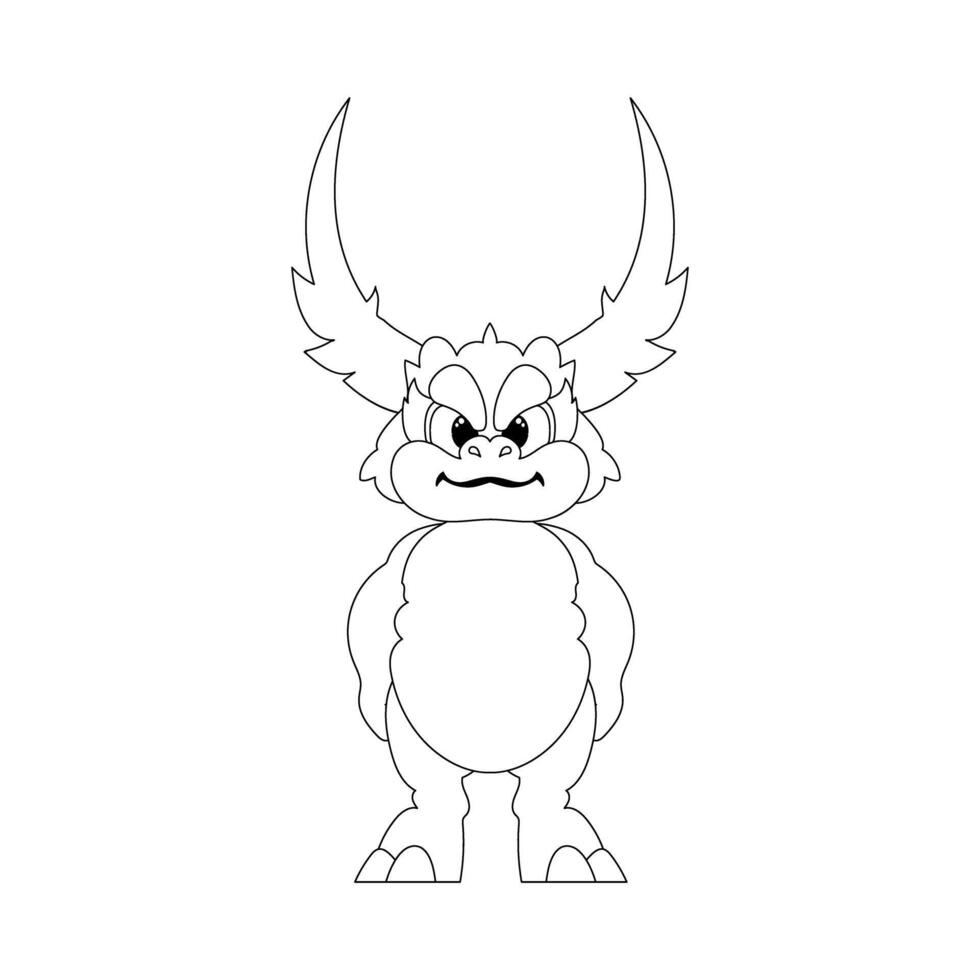 Fabulous, interesting and funny dinosaur. Coloring style vector
