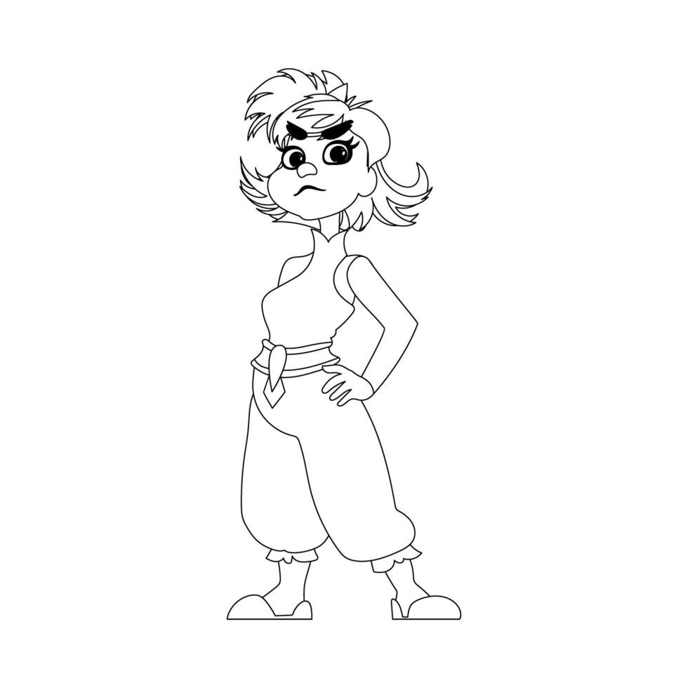 A cartoon character in a white shirt and pants vector