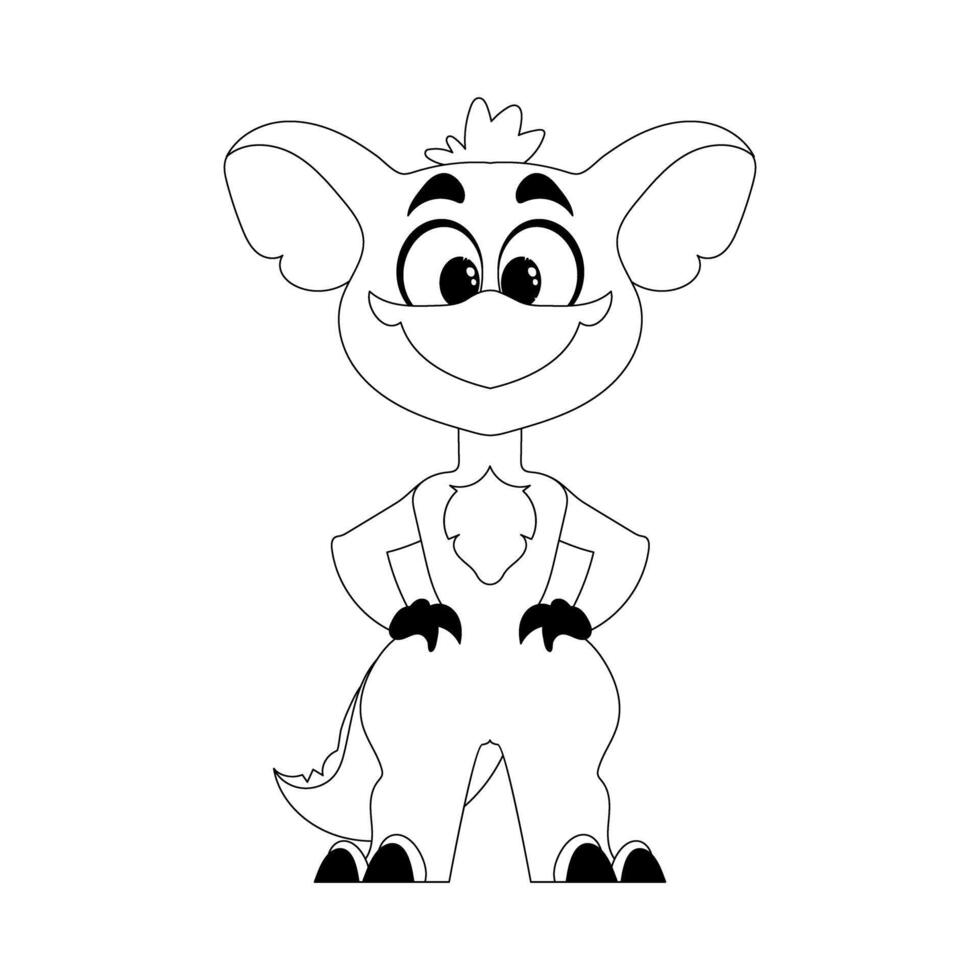 Fabulous, interesting and funny dinosaur. Coloring style vector