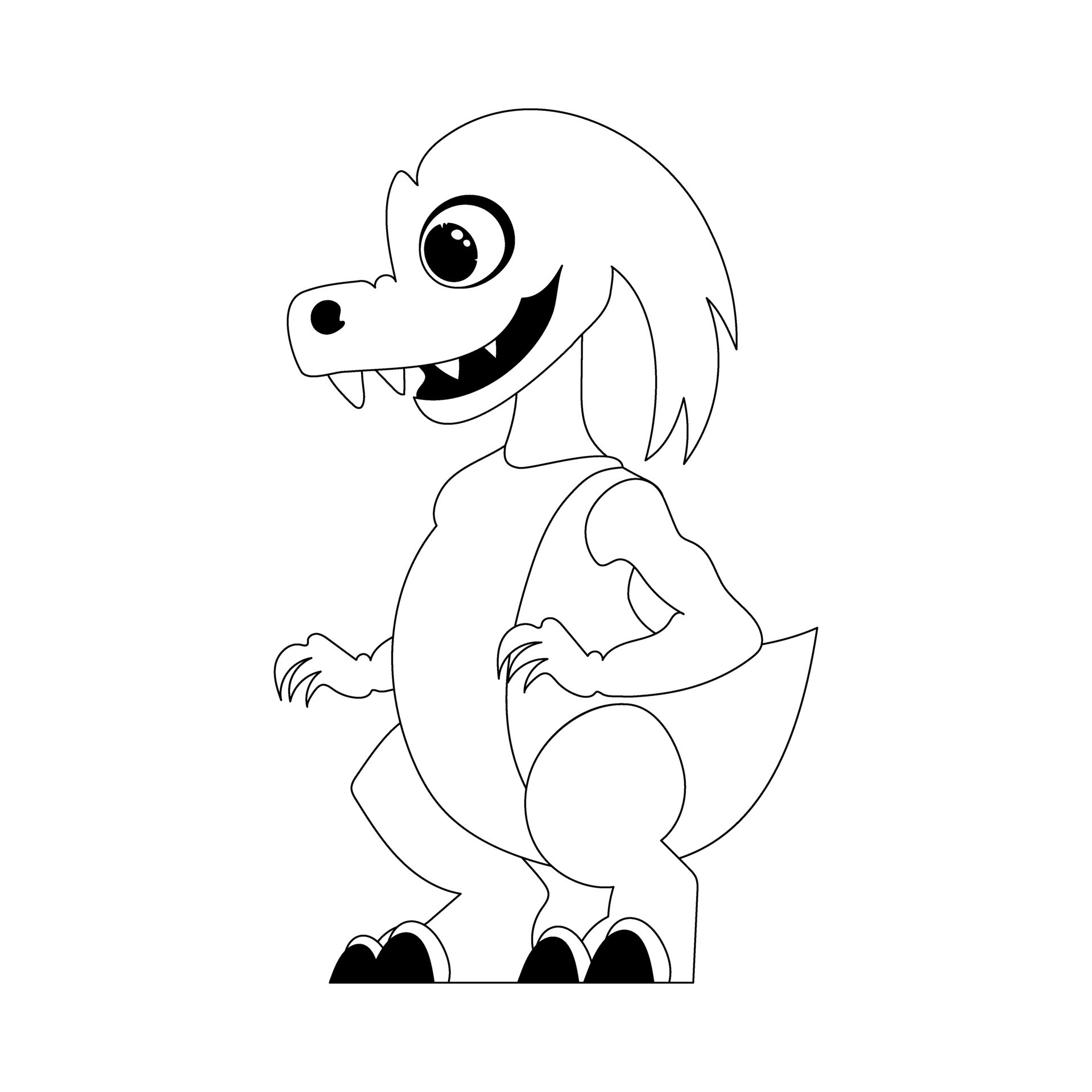 Fabulous, interesting and funny dinosaur. Coloring style 33216748