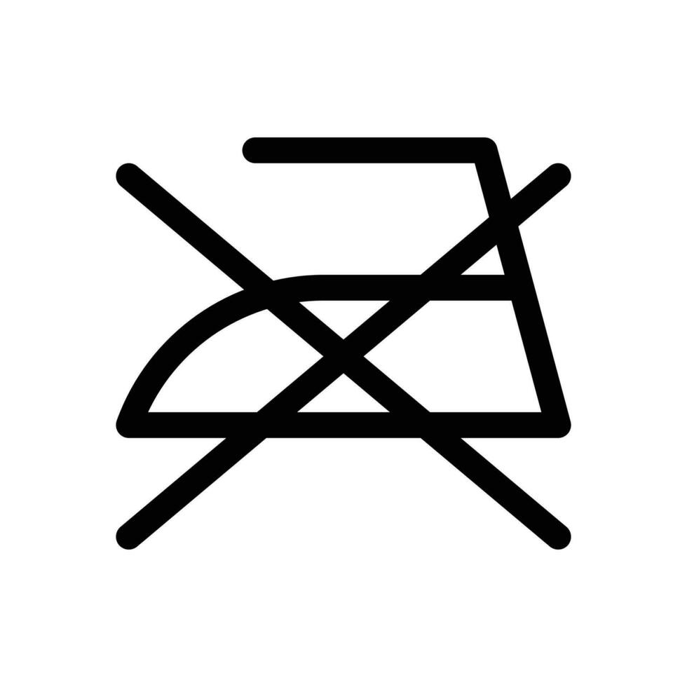 Do not iron, no ironing laundry symbol icon in line style design