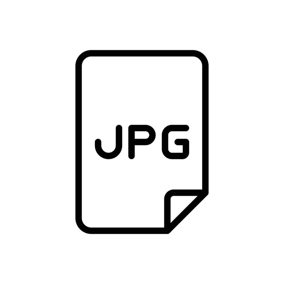 JPG file document icon in line style design isolated on white background. Editable stroke. vector