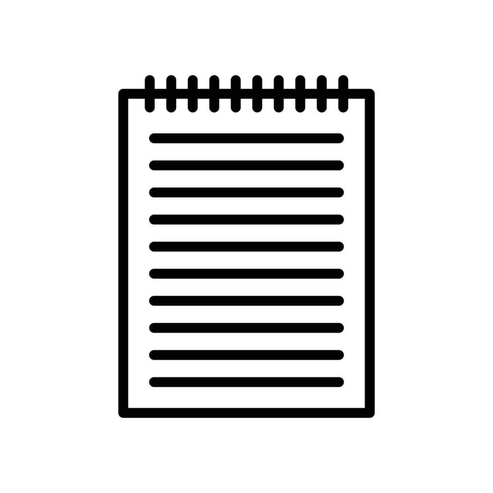 Notes, notebook icon in line style design isolated on white background. Editable stroke. vector