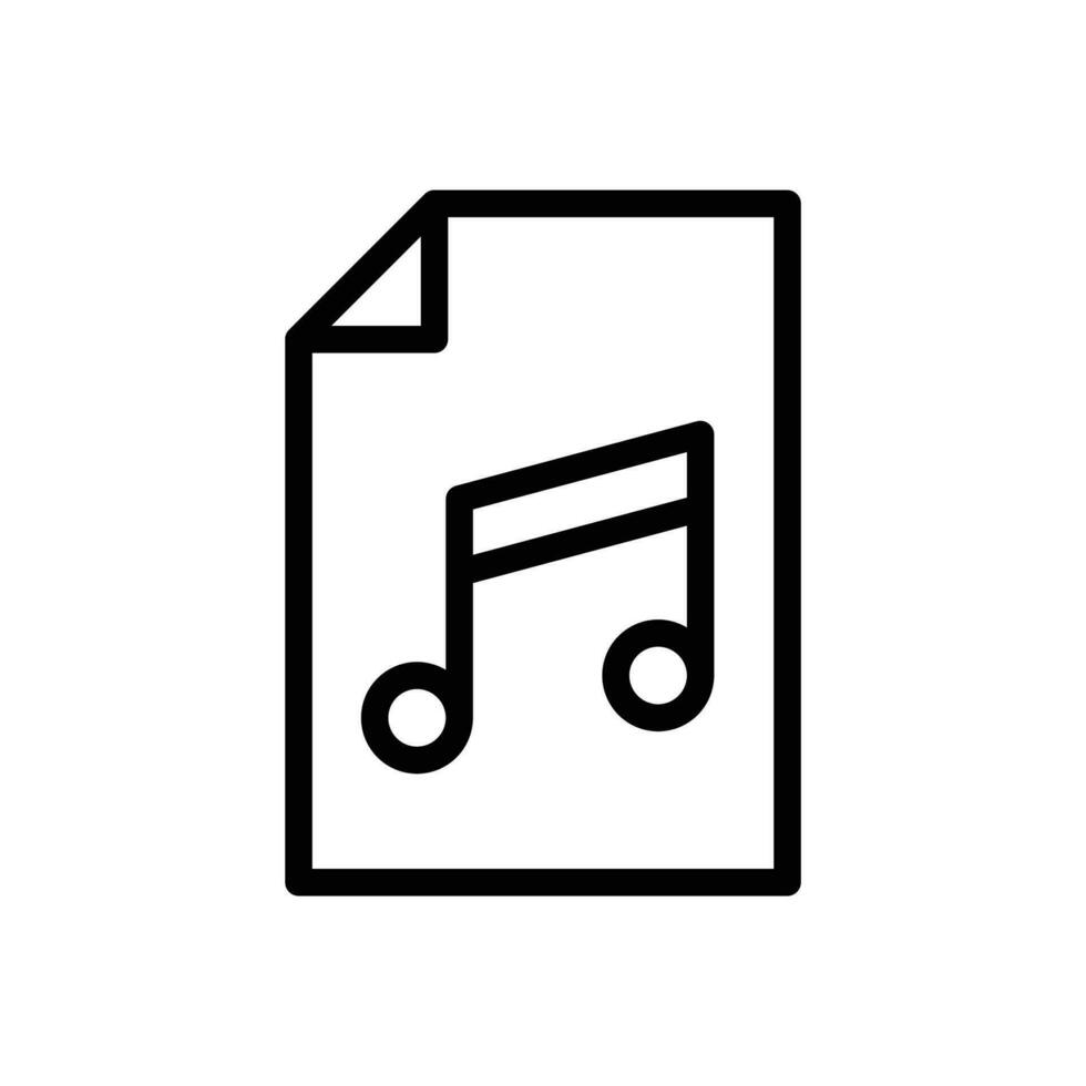 Music file, audio file icon in line style design isolated on white