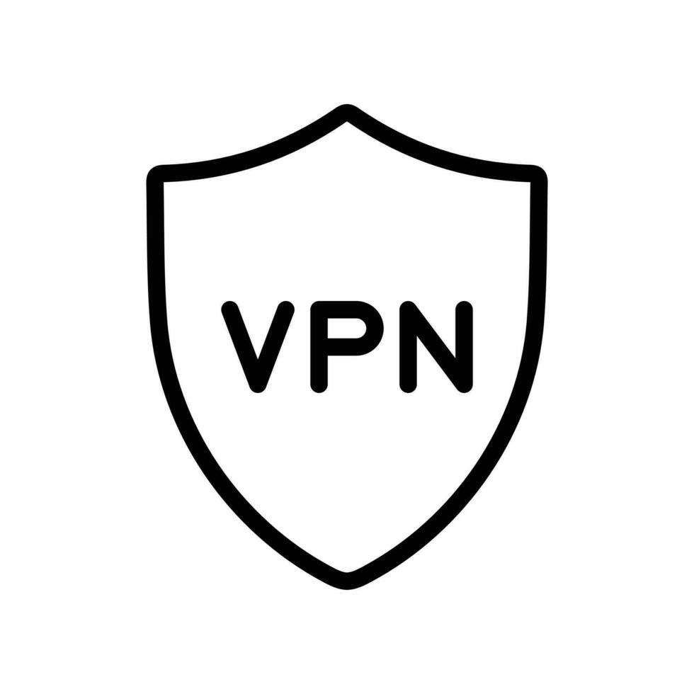 VPN, Virtual Private Network icon in line style design isolated on white background. Editable stroke. vector