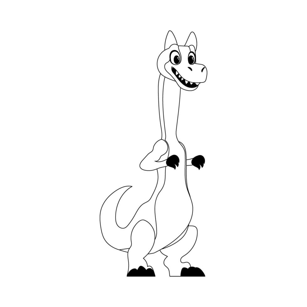 Fabulous, interesting and funny dinosaur. Coloring style vector