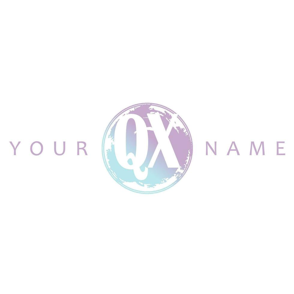 QX Initial Logo Watercolor Vector Design