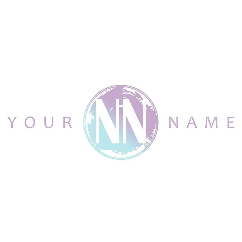 NN Initial Logo Watercolor Vector Design