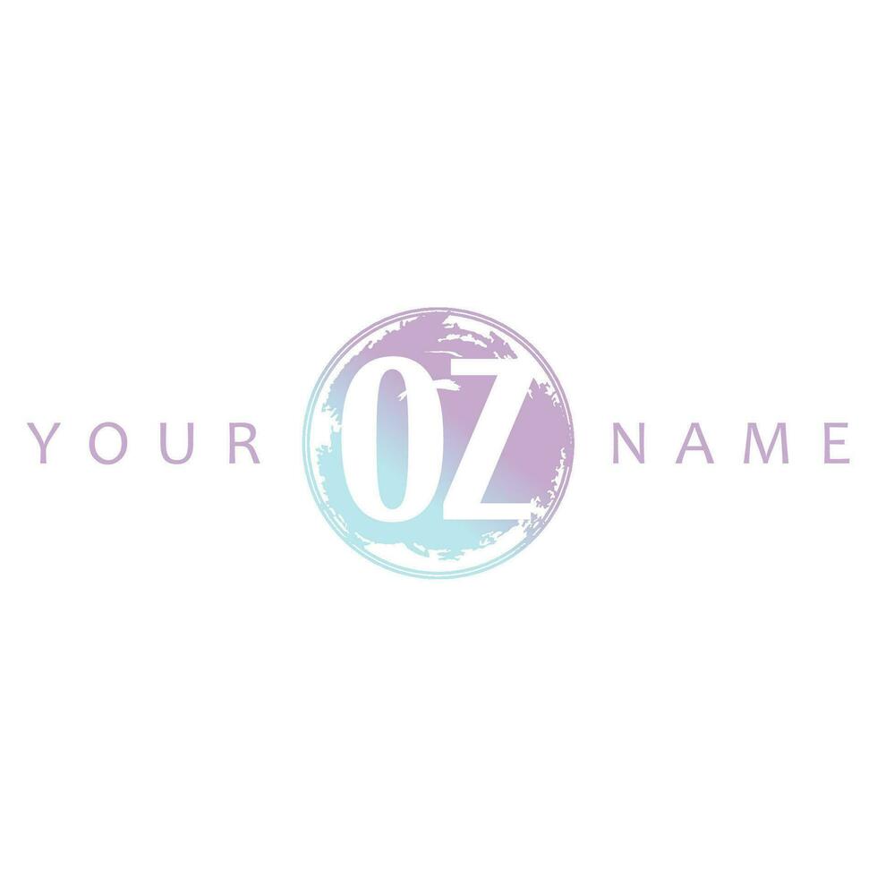 OZ Initial Logo Watercolor Vector Design