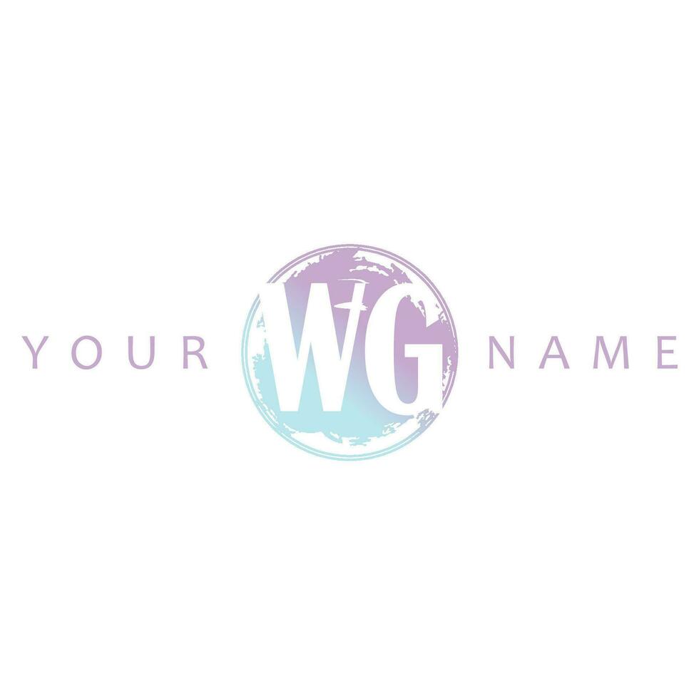 WG Initial Logo Watercolor Vector Design