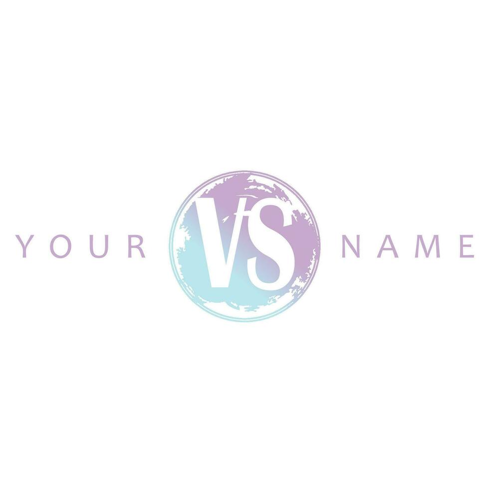 VS Initial Logo Watercolor Vector Design