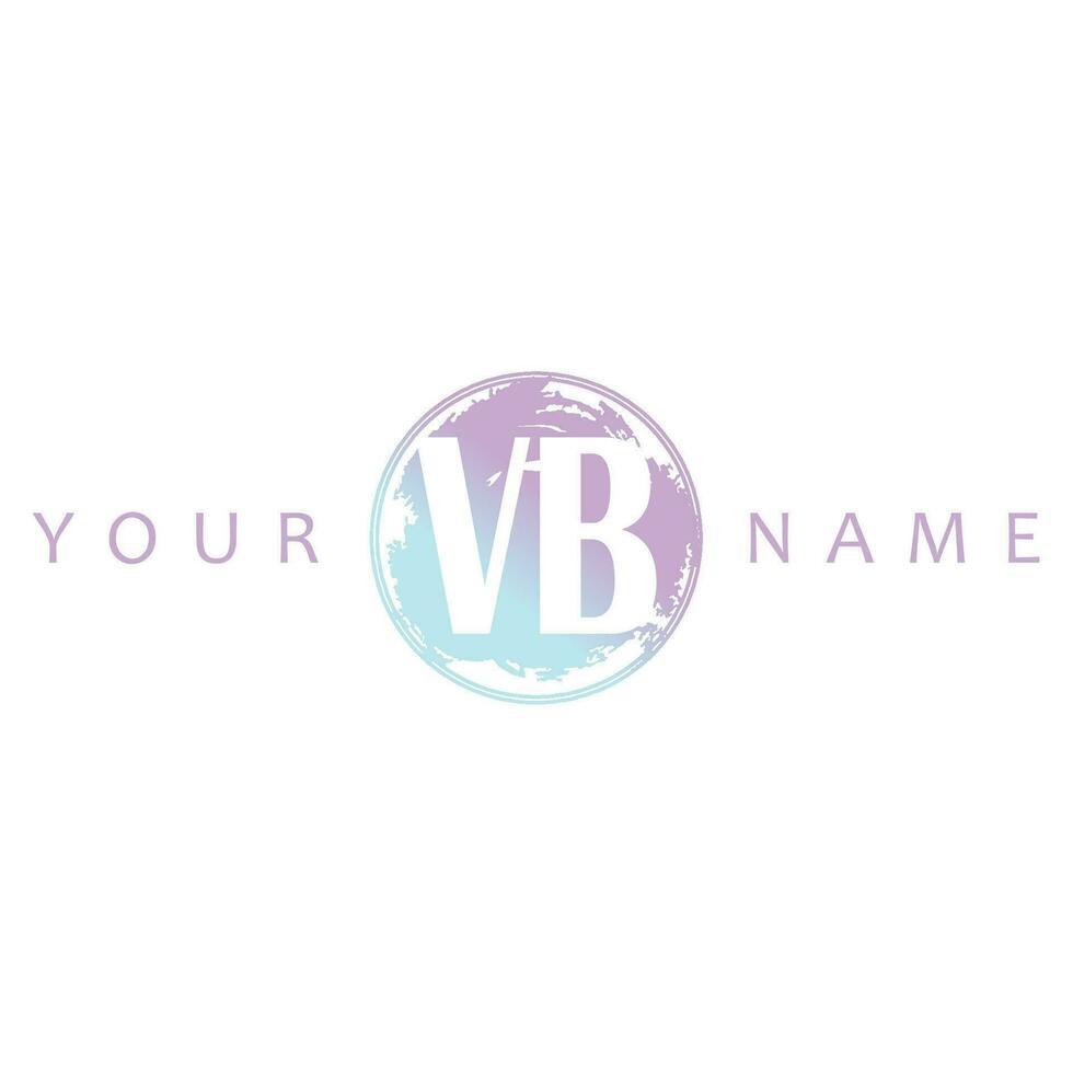 VB Initial Logo Watercolor Vector Design