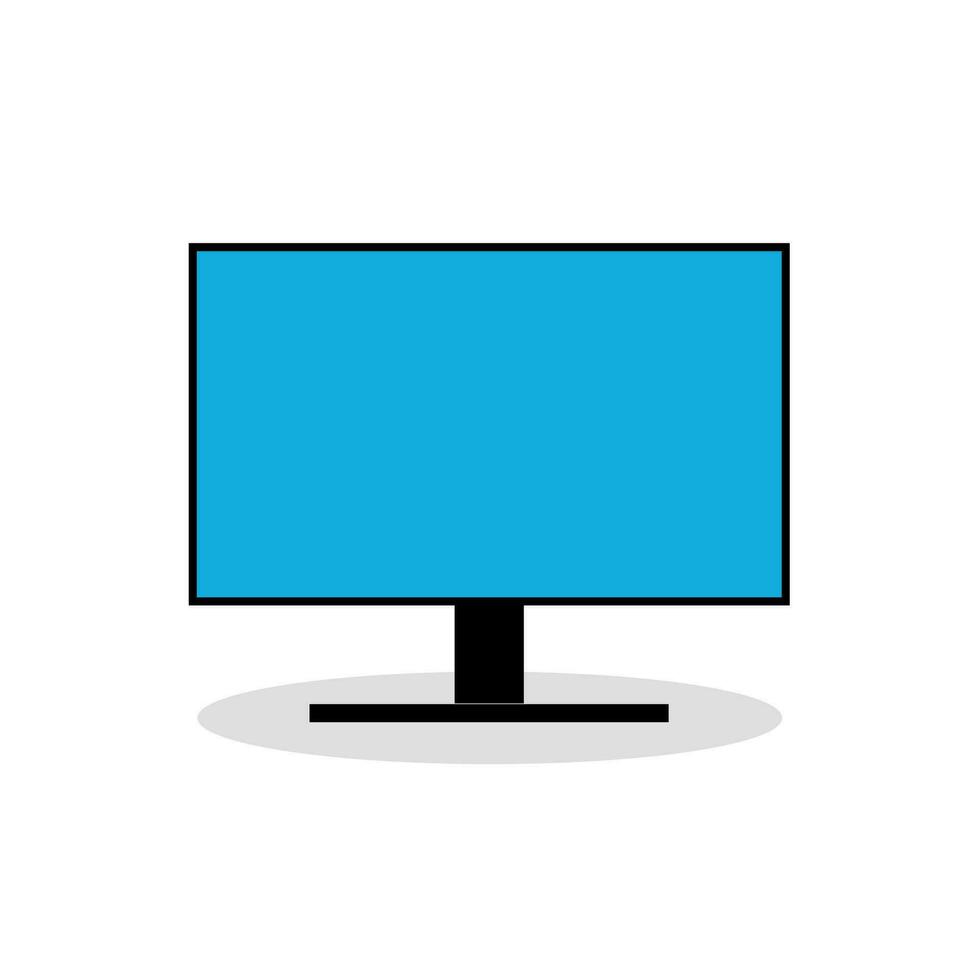 lcd monitor isolated on white vector