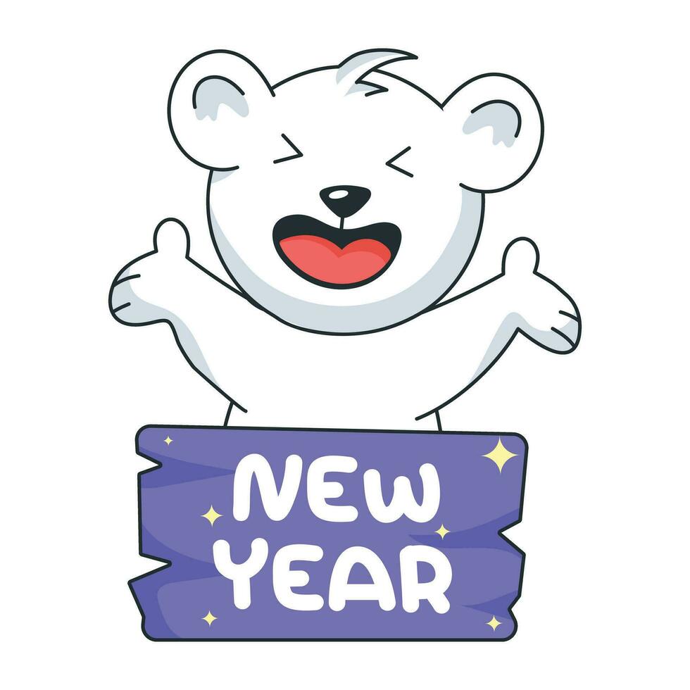 Trendy Happy Bear vector