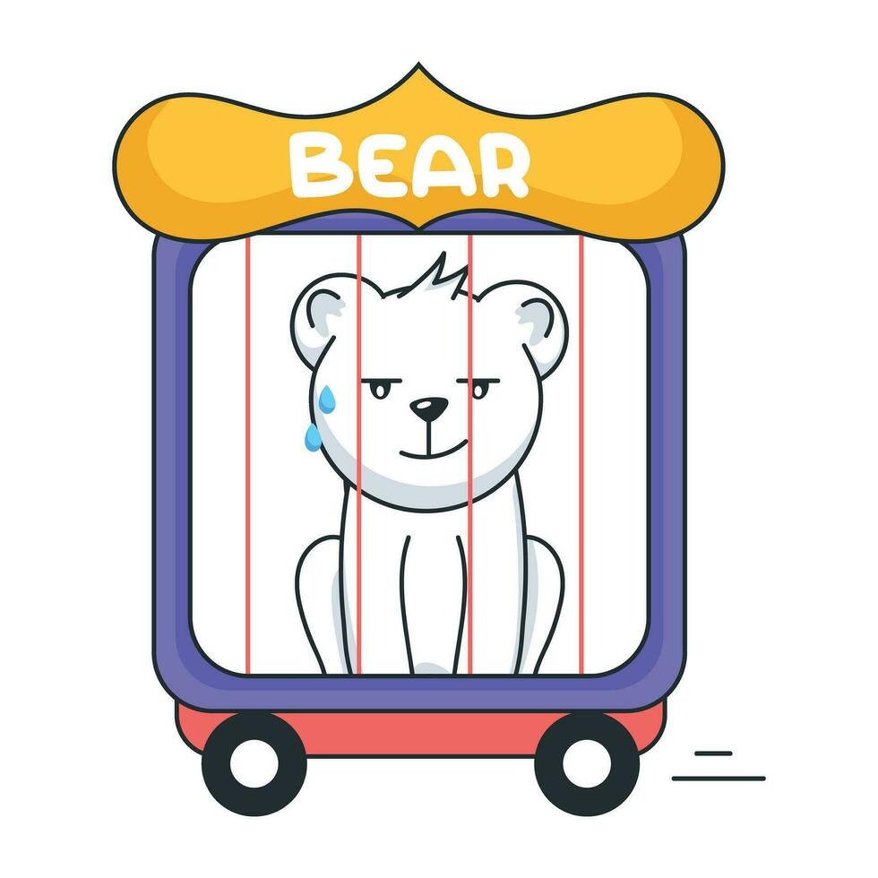 Trendy Bear Cage vector