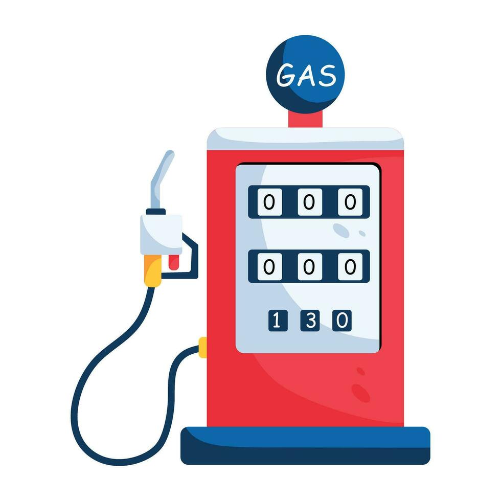 Trendy Gas Station vector