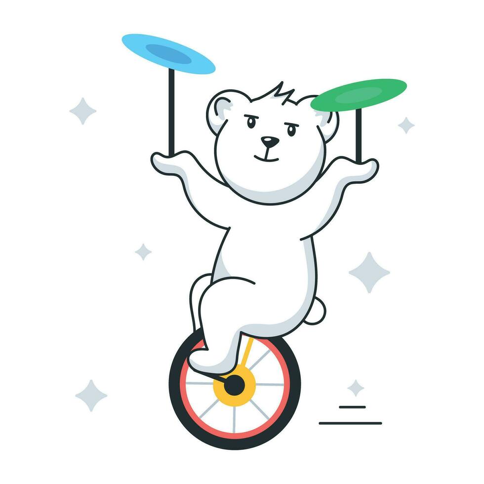 Trendy Unicycle Trick vector