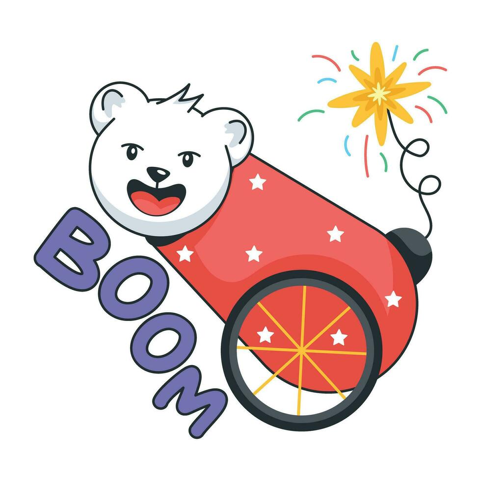 Trendy Circus Cannon vector