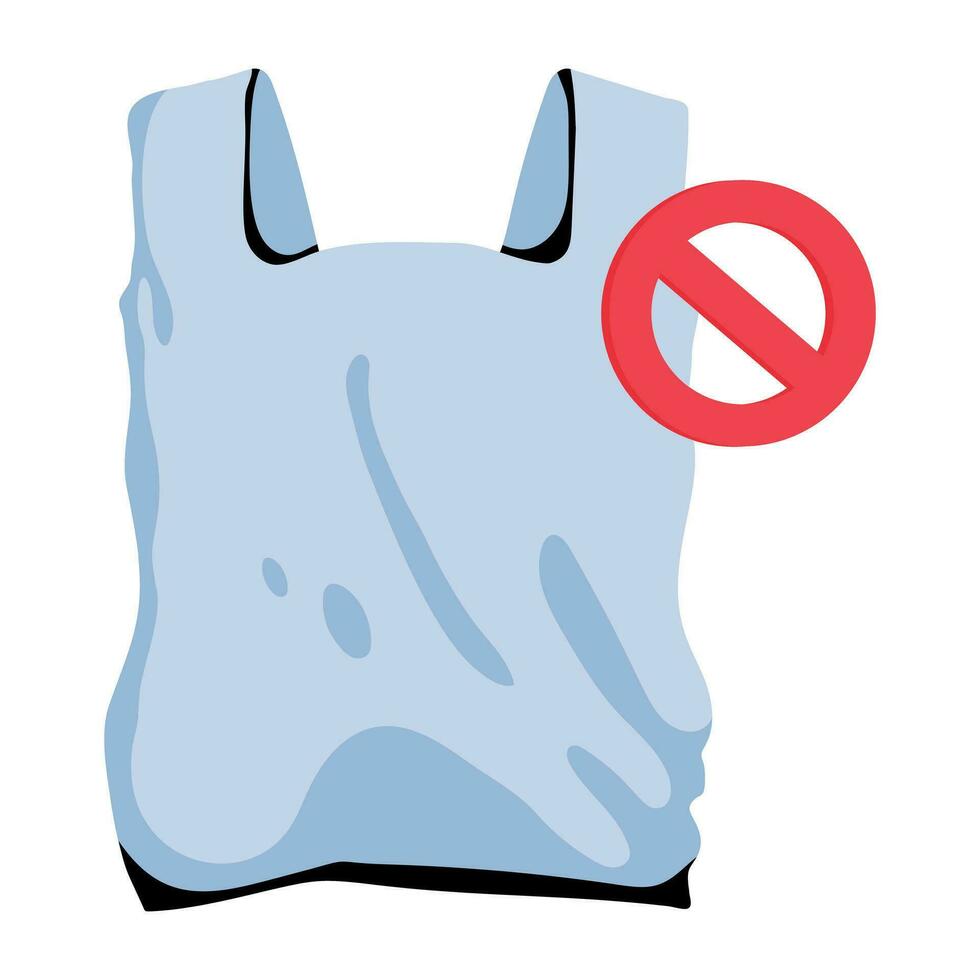 Trendy No Plastic vector