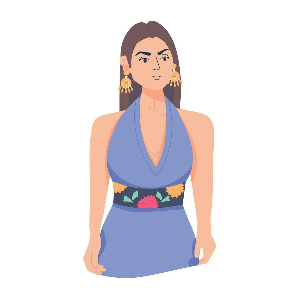 Trendy Hispanic Woman vector