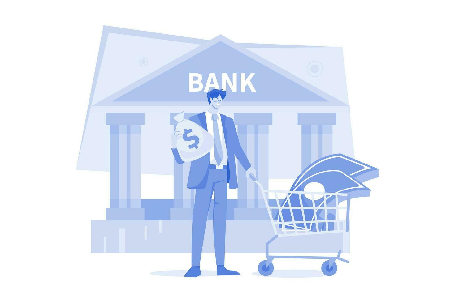 Man Getting A Loan From The Bank vector