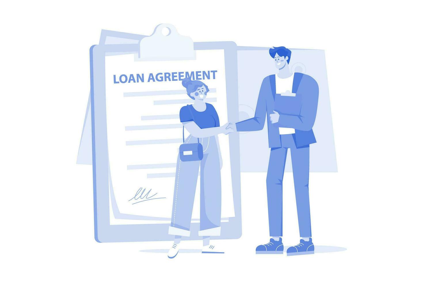 Man With The Loan Agreement vector