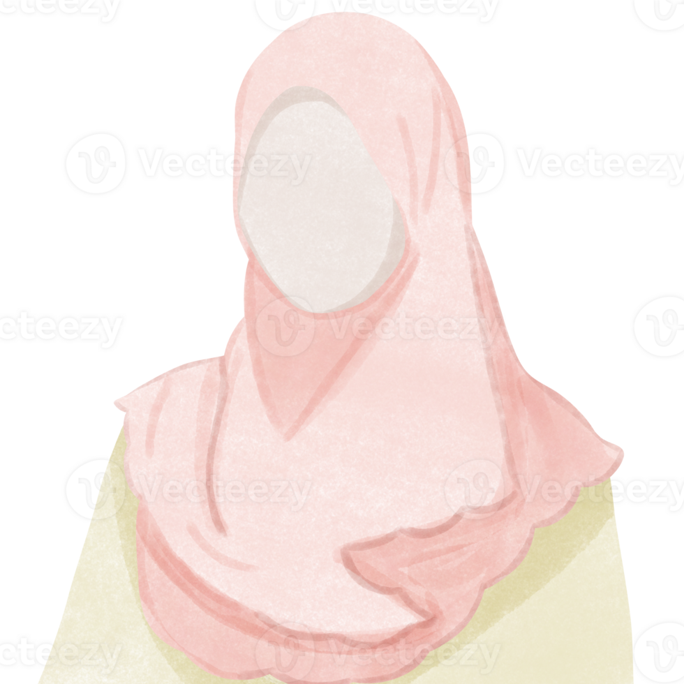 tecknad serie karaktär, muslim kvinnor bär hijab med bedjande, kreativ med illustration i platt design. png