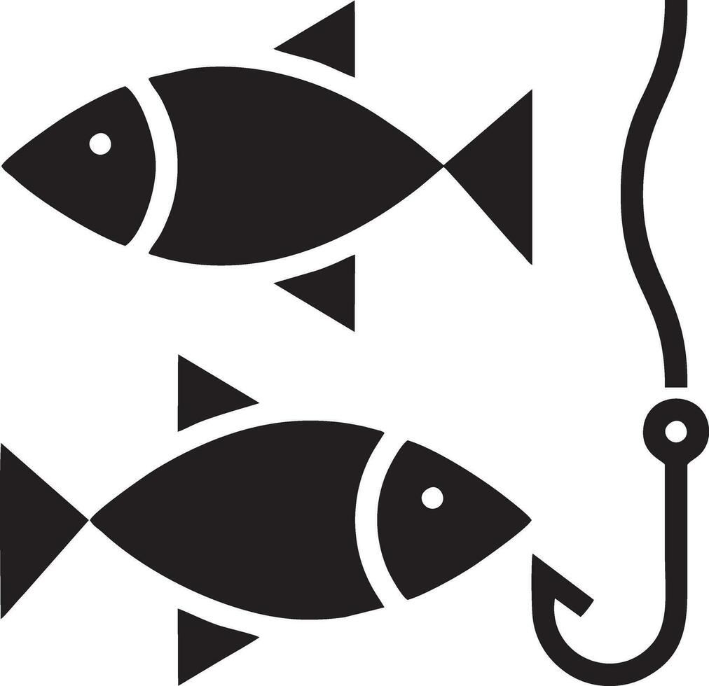 logo icono pescando vector diseño, objeto pescado icono pescar