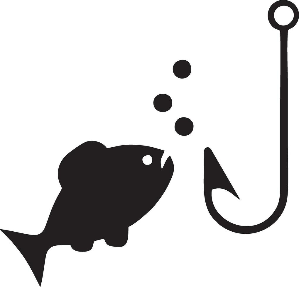 logo icono pescando vector diseño, objeto pescado icono pescar