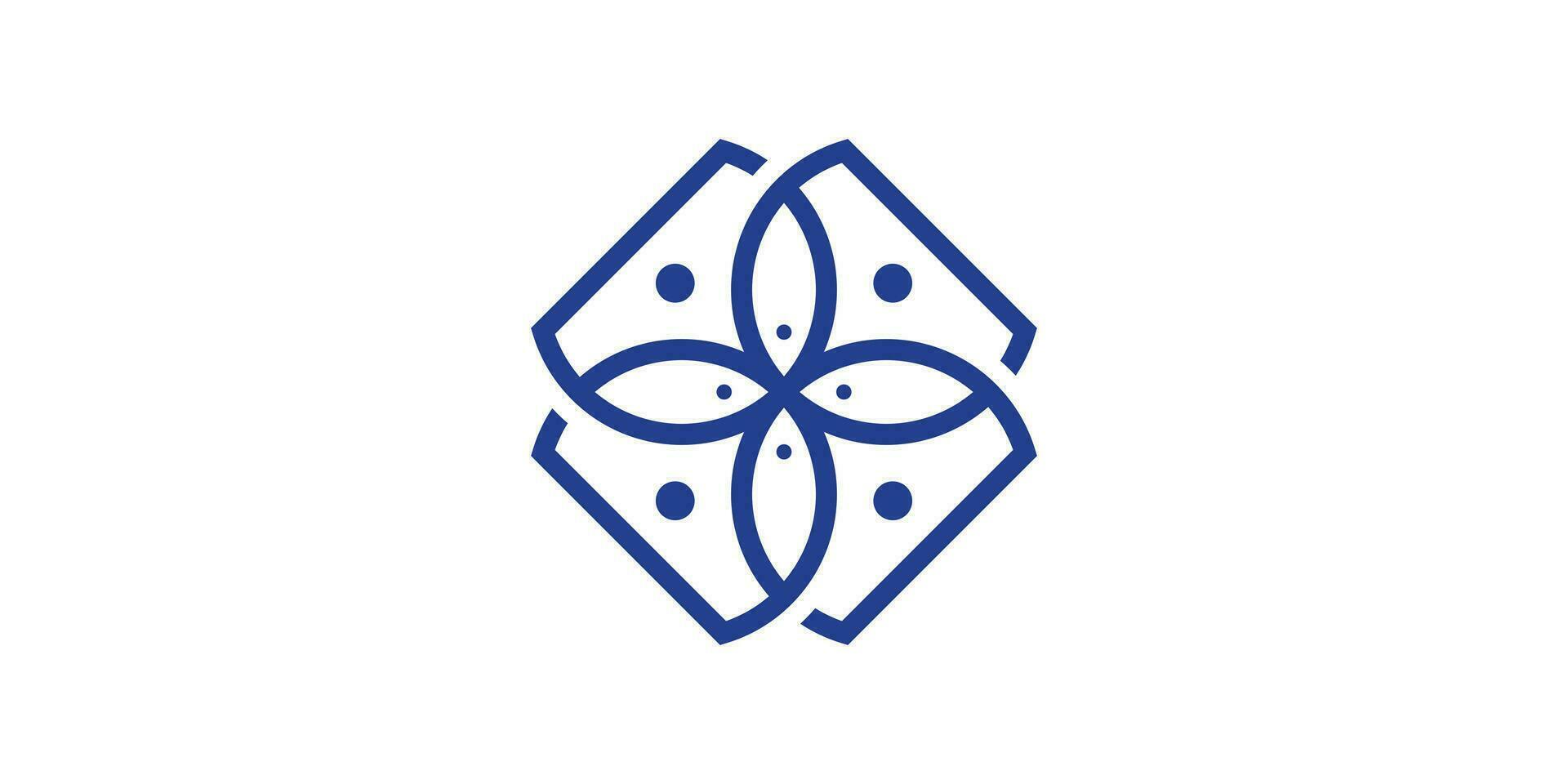 The logo design is a combination of fish shapes with team work made in an abstract and minimalist line style. vector