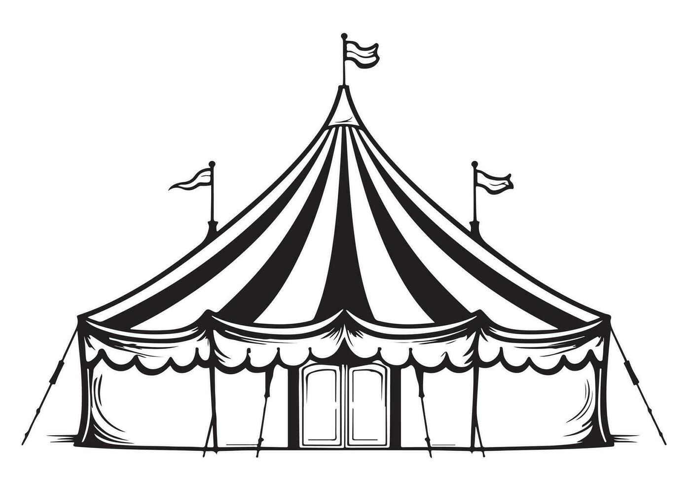 circo tienda bosquejo mano dibujado vector ilustración