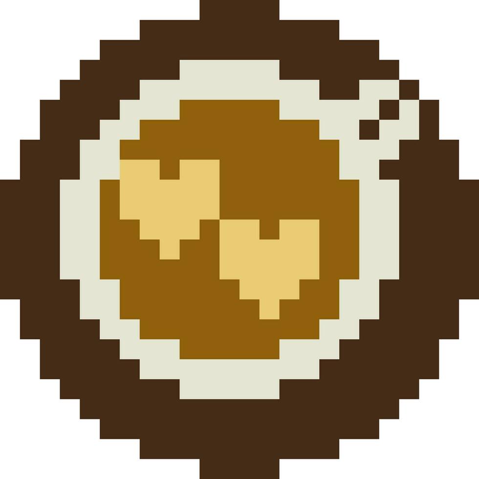 coffee cartoon icon in pixel style vector