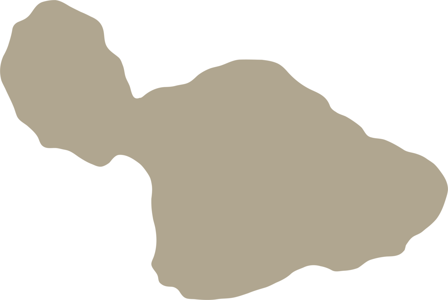 doodle freehand drawing of maui island map. png