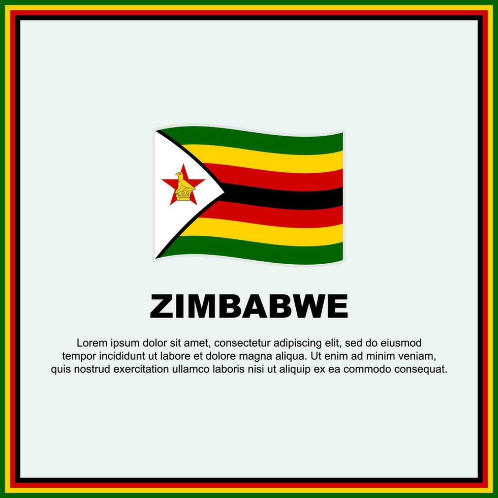 Zimbabwe Flag Background Design Template. Zimbabwe Independence Day Banner Social Media Post. Zimbabwe Banner vector