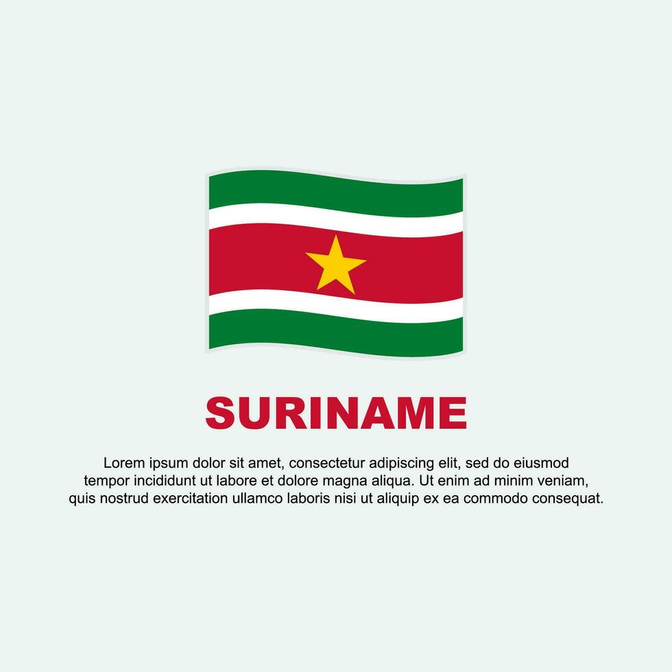 Suriname Flag Background Design Template. Suriname Independence Day Banner Social Media Post. Suriname Background vector