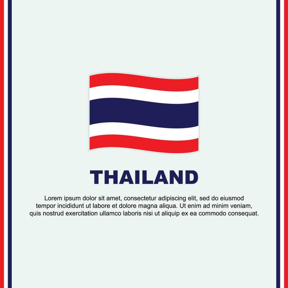 Thailand Flag Background Design Template. Thailand Independence Day Banner Social Media Post. Thailand Cartoon vector