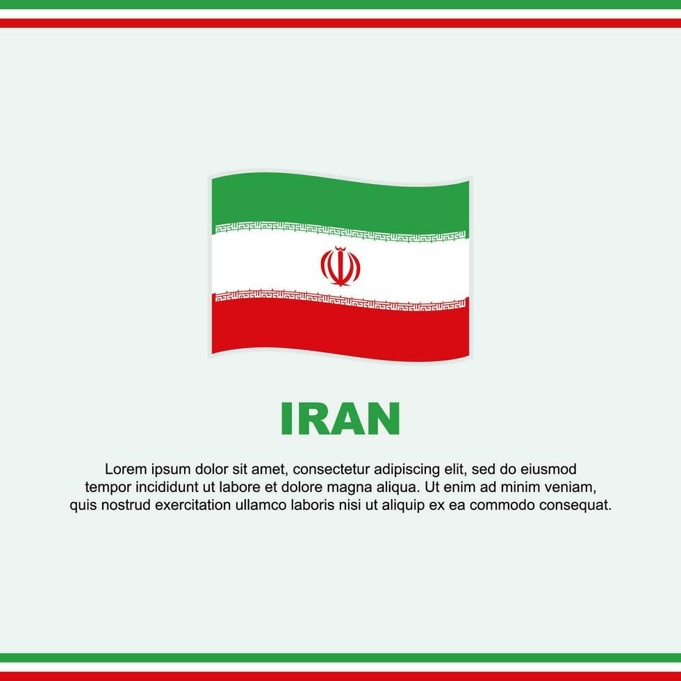 Iran Flag Background Design Template. Iran Independence Day Banner Social Media Post. Iran Design vector