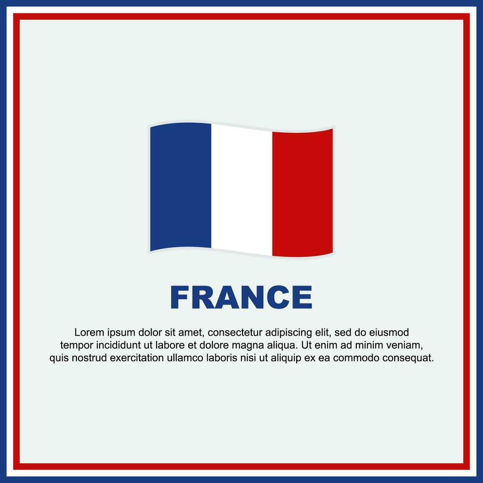 France Flag Background Design Template. France Independence Day Banner Social Media Post. France Banner vector