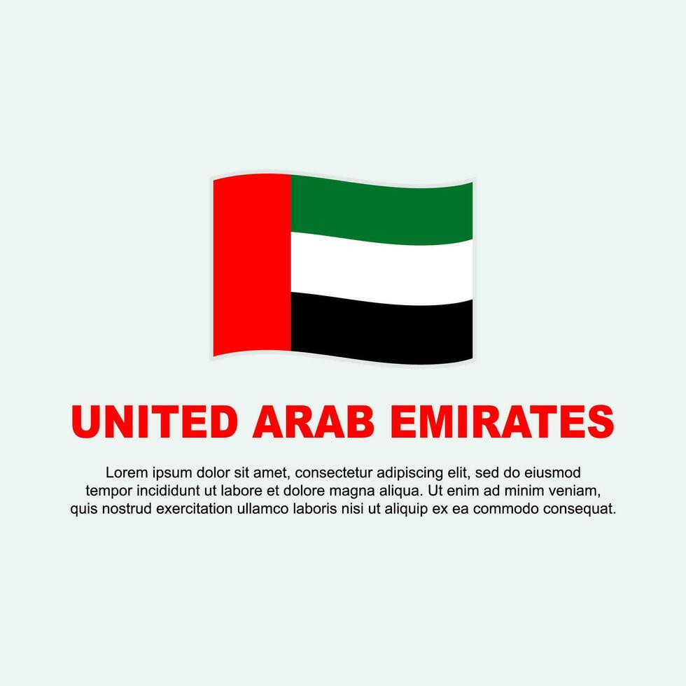 United Arab Emirates Flag Background Design Template. United Arab Emirates Independence Day Banner Social Media Post. Background vector