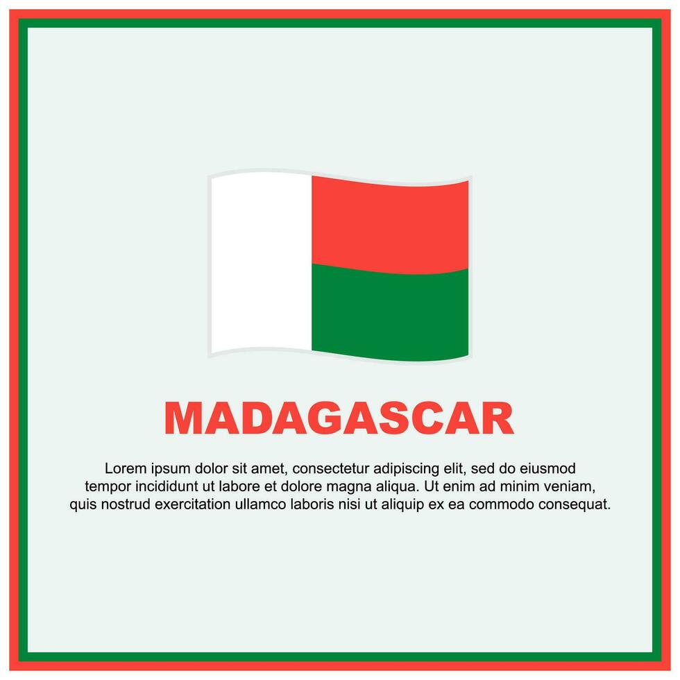 Madagascar Flag Background Design Template. Madagascar Independence Day Banner Social Media Post. Madagascar Banner vector