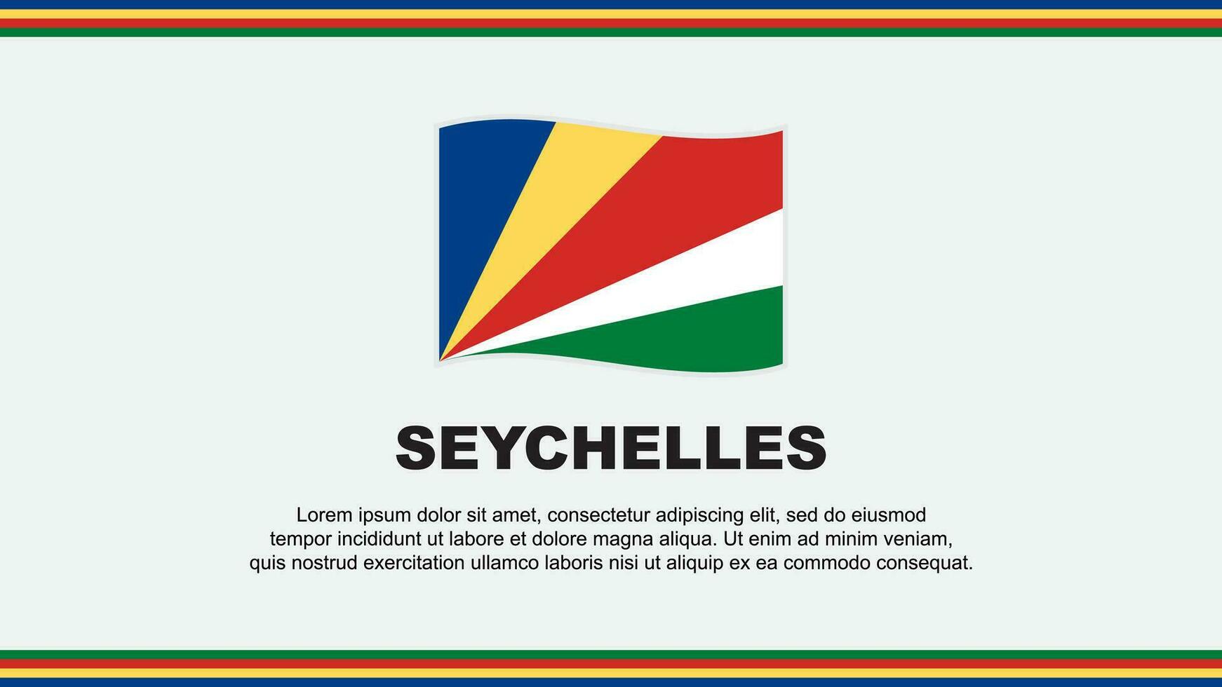 Seychelles Flag Abstract Background Design Template. Seychelles Independence Day Banner Social Media Vector Illustration. Seychelles Design